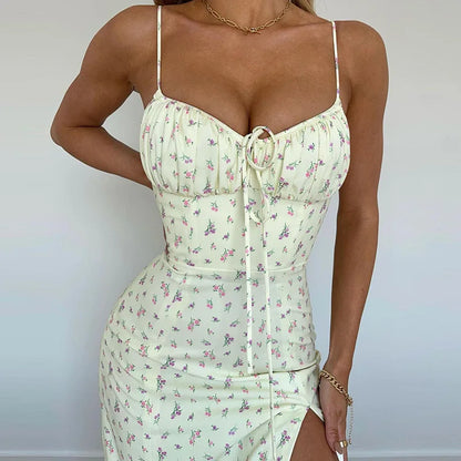 Elegant Floral Bodycon Dress for Women - Summer Beach Vacation Collection 2024 Wholesale